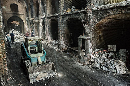 بازار تاریخی تبریز ۲هفته پس از آتش‌سوزی