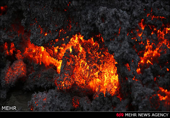 تصاویری زیبا از فوران آتشفشان در ایسلند‎