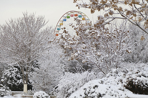 نخستین برف زمستانی در تبریز