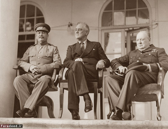 چرچیل، استالین و روزولت در تهران +عکس