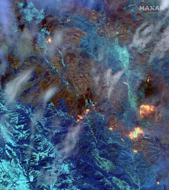 تصاویر فضایی آتش‌سوزی‌های جهان