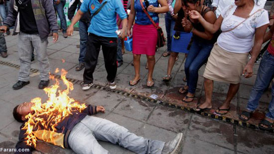 خودسوزی معترض مکزیکی +عکس (18+)