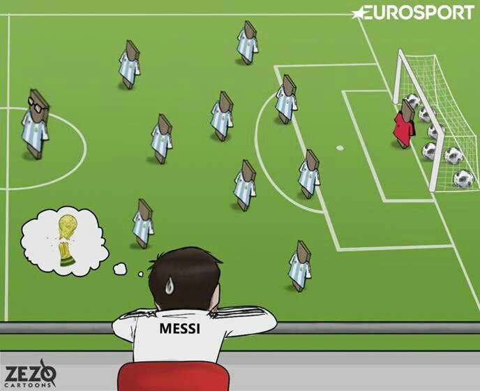 کاریکاتور: کابوس جدید مسی بعد از ۶ تایی شدن!